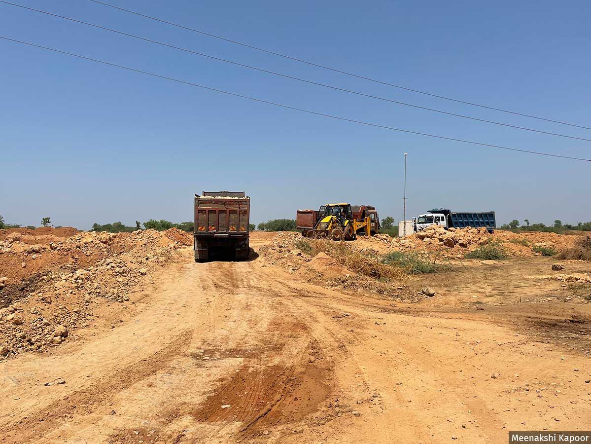 Trucks carrying limestone from the mines ply in the region. In the environment clearance issued to mine, one of the conditions states that the trucks carrying the mineral should not pass through the villages. Residents claim that this condition was violated as recently as in June 2021. Trucks carrying limestone from the mines ply in the region. In the environment clearance issued to mine, one of the conditions states that the trucks carrying the mineral should not pass through the villages. Residents claim that this condition was violated as recently as in June 2021.