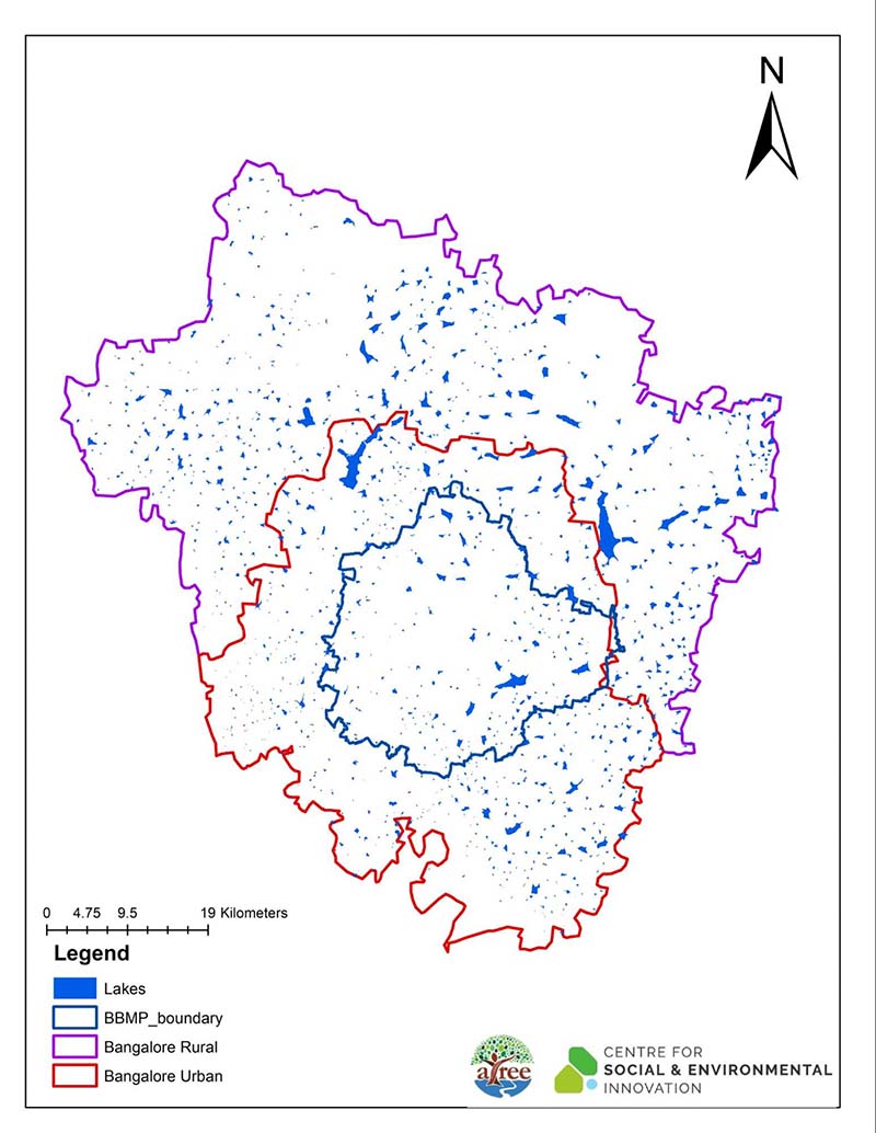 Bangalore Lakes Masterlist, created by Shashank Palur and Rashmi Kulranjan, Centre for Social and Environmental Innovation, Bengaluru