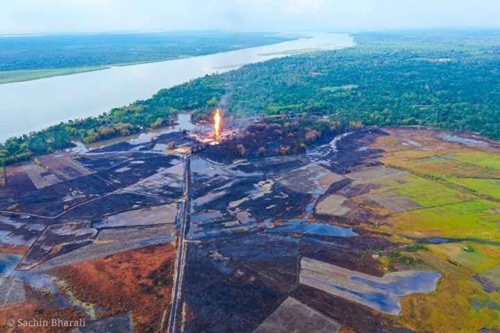 Blowout of an oil well at Baghjan.