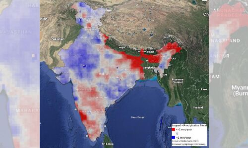 Extreme Rainfall Over Central India Triples Over 65 Years