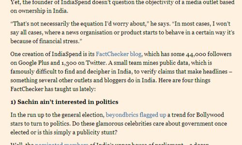 IndiaSpend – Getting The Facts Straight By Financial Times IndiaSpend – Getting The Facts Straight By Financial Times